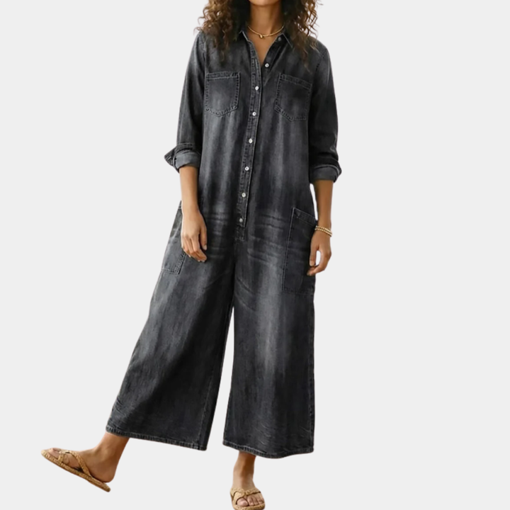 Lily | Cotton Denim Jumpsuit