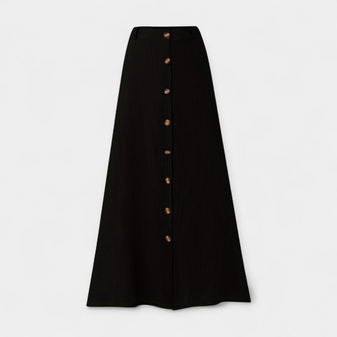 Long Semi-Transparent Skirt with Opening