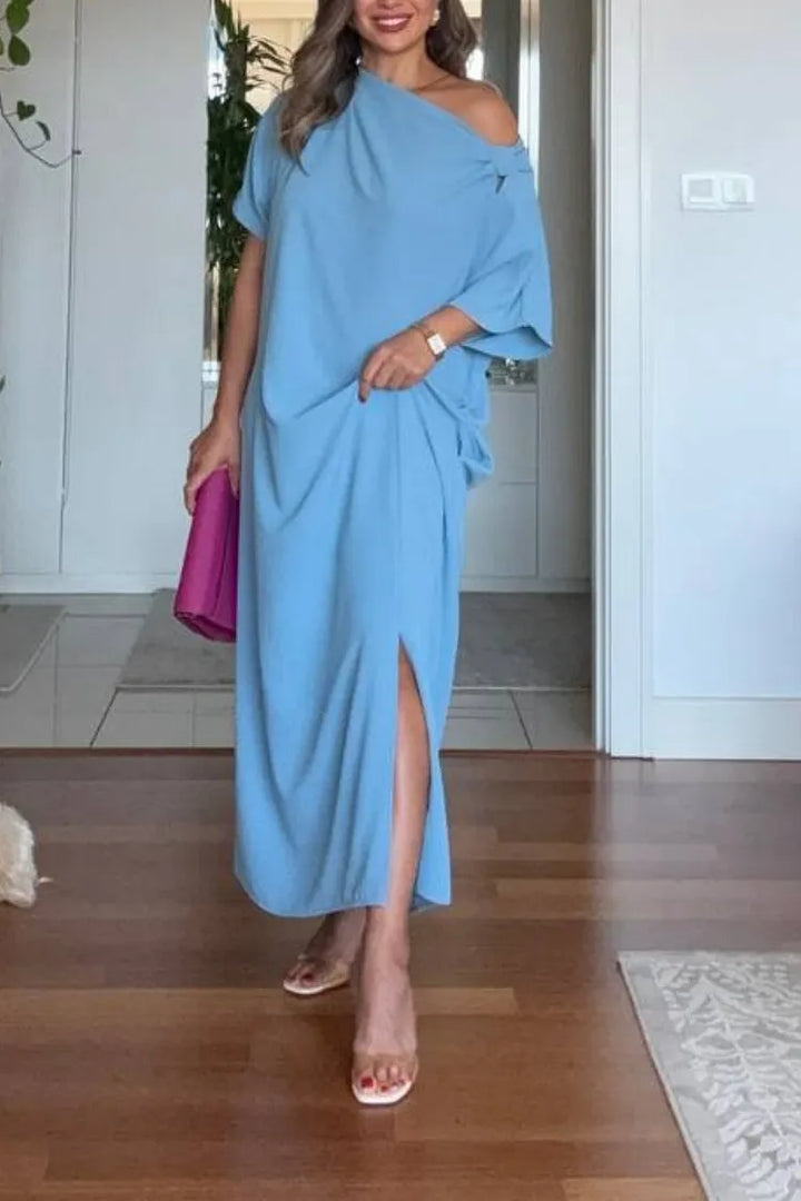 Asymmetric One-Shoulder Maxi Dress