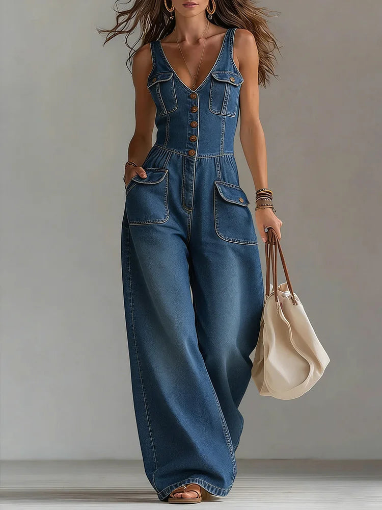 Megan | Casual Denim Dungarees
