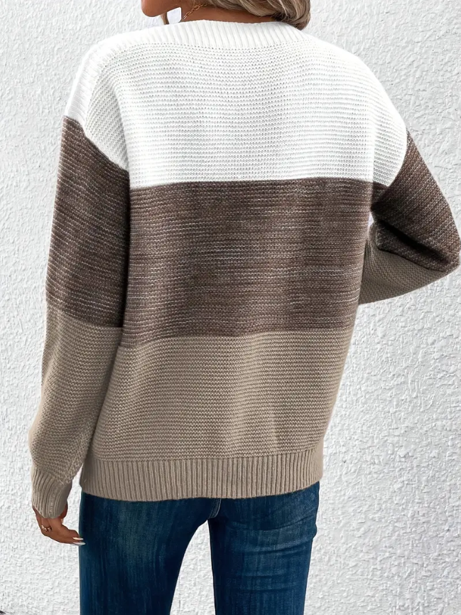 Calista - Elegant Long Sleeve Sweater with Dropped Shoulders