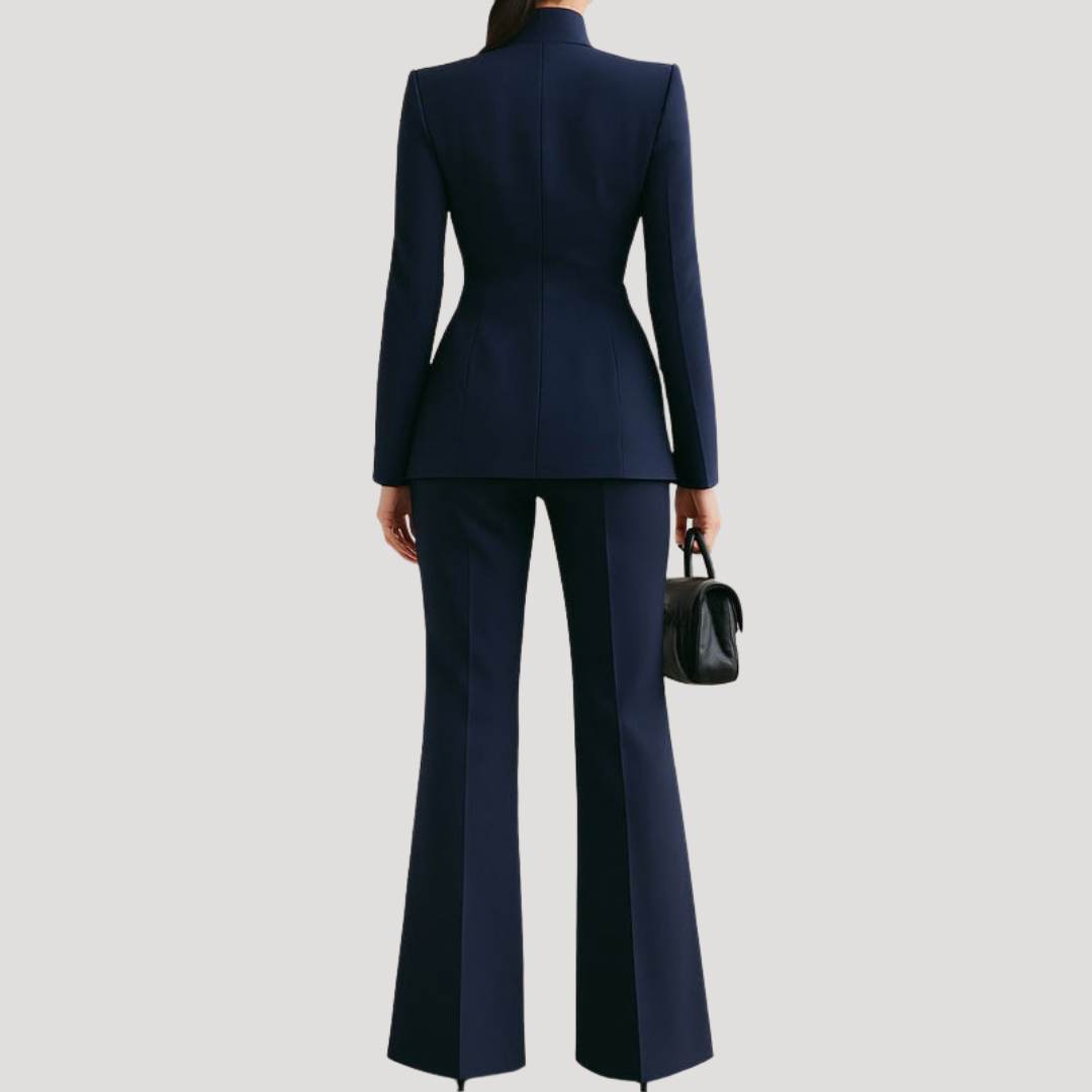 Women’s Elegant Blazer Trouser Suit Two-Piece Set