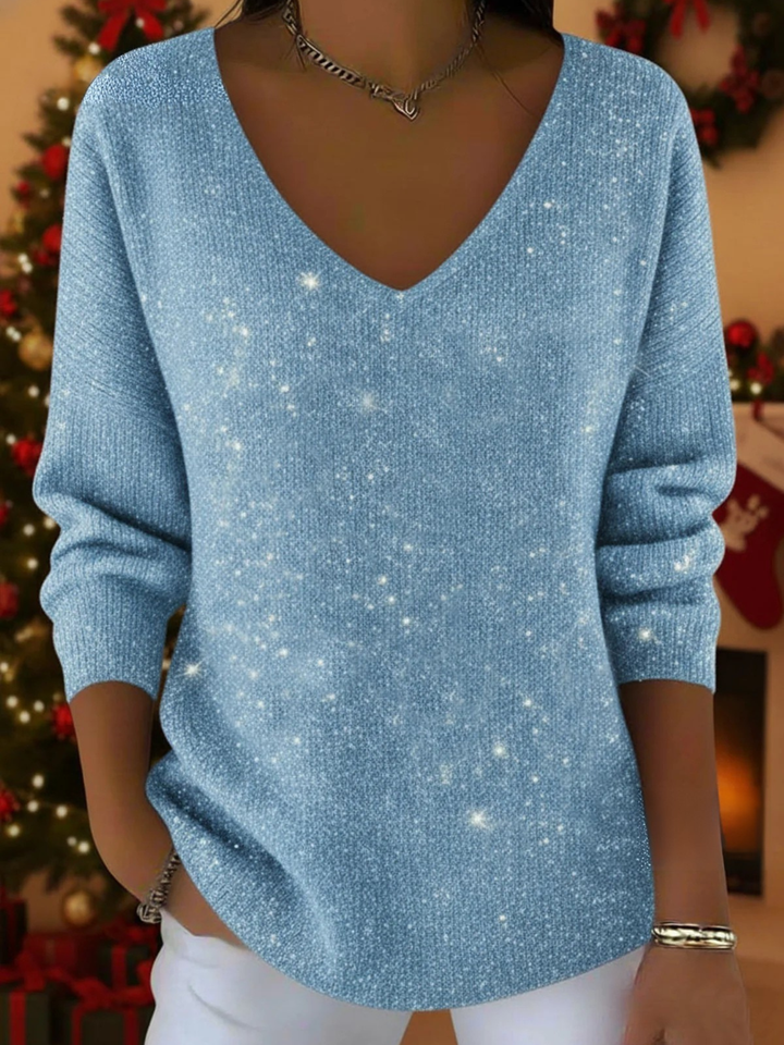 María — The festive V-neck jumper to shine