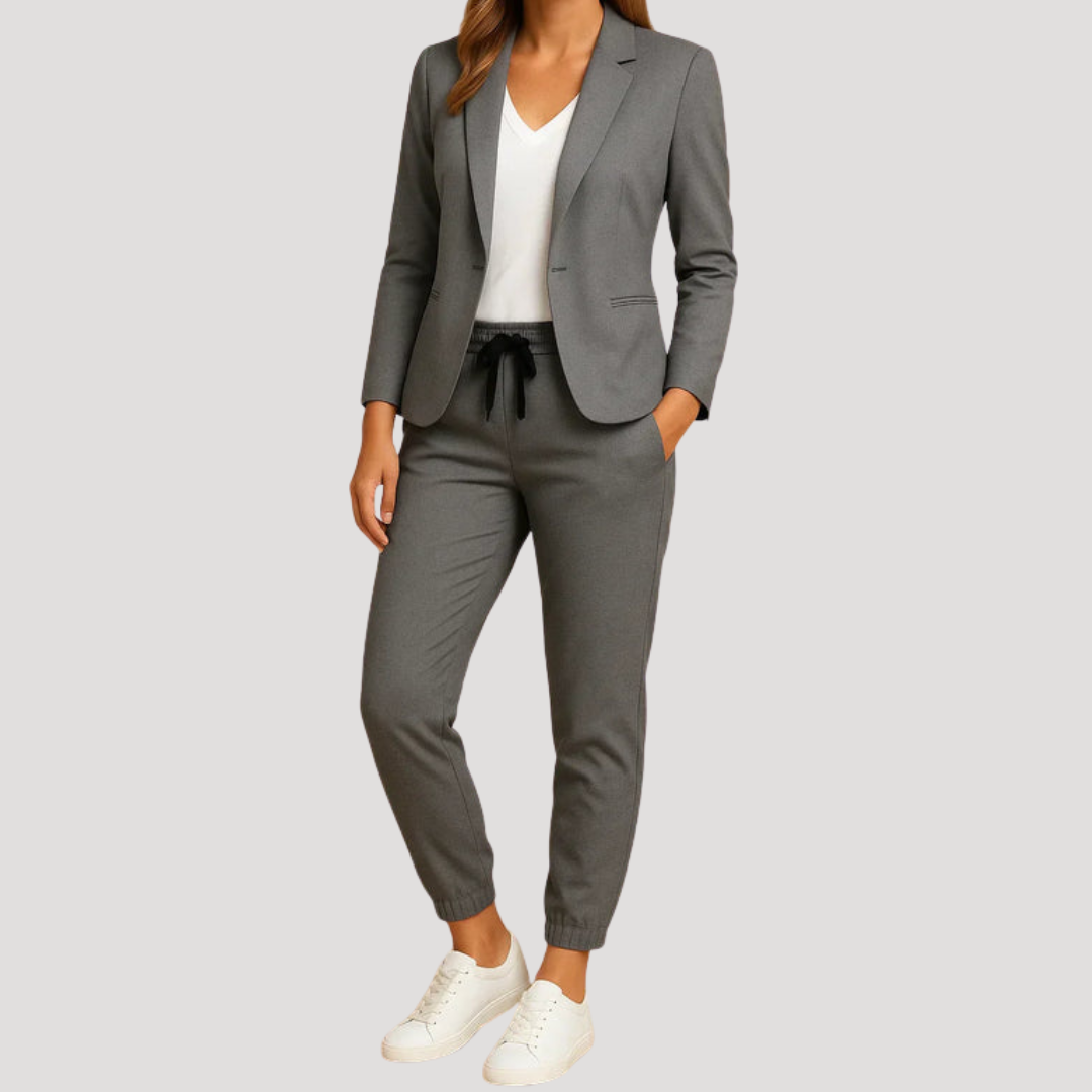 Elegant Smart Casual Blazer Trouser Set for Women
