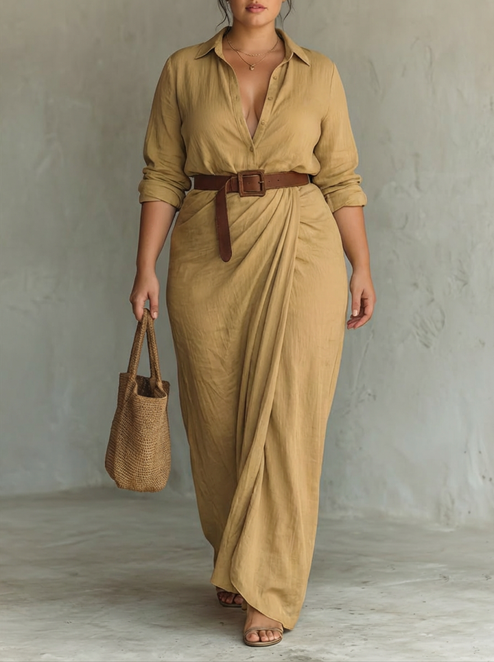 Eleanor | Notched Collar Maxi Dress