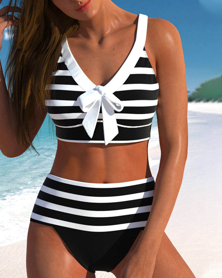 Victory - High-Waisted Striped Bikini
