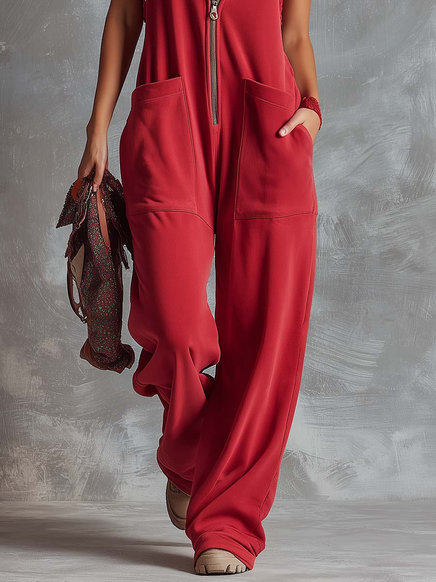 Retro Sport Hooded Jumpsuit