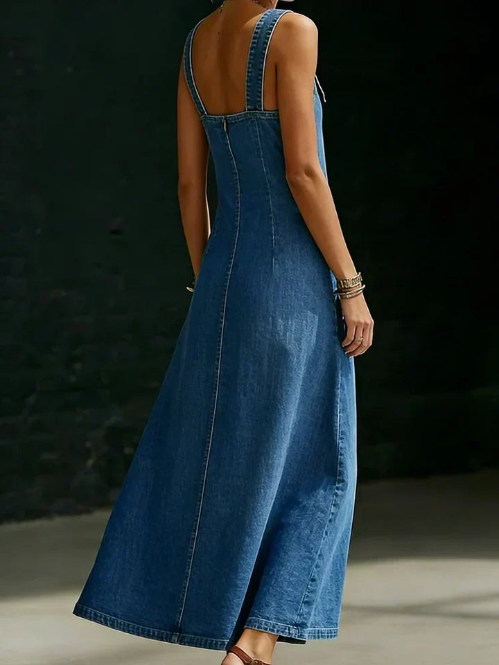 Niamh | Long Button-Down Denim Dress