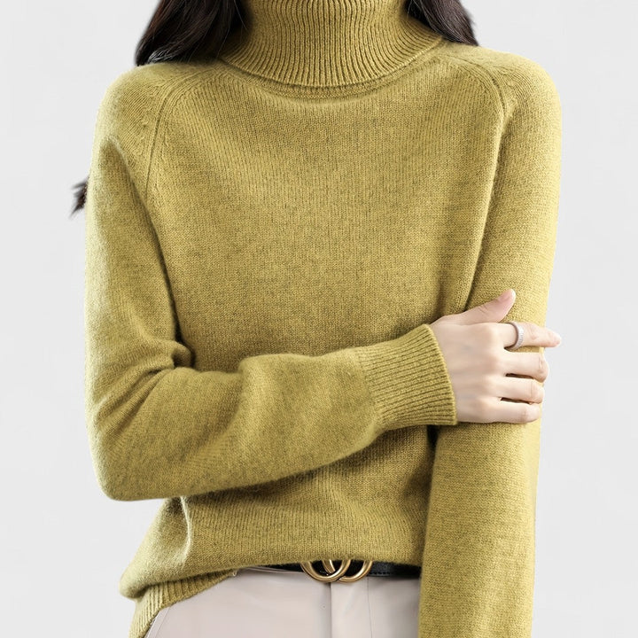 Sapphire - Solid High Neck Sweater