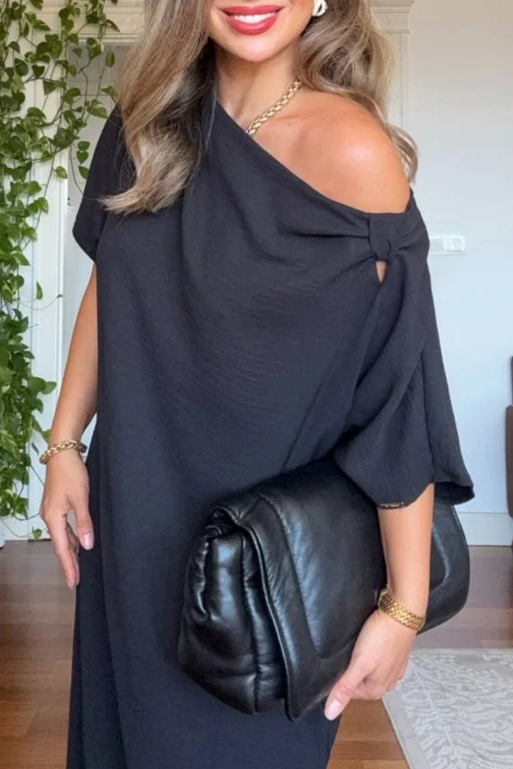 Asymmetric One-Shoulder Maxi Dress