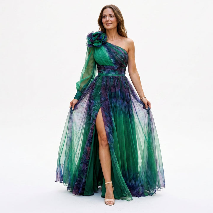 Trendy One-Shoulder Maxi Dress