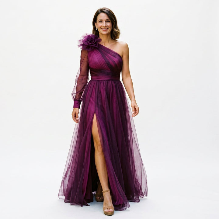 Trendy One-Shoulder Maxi Dress