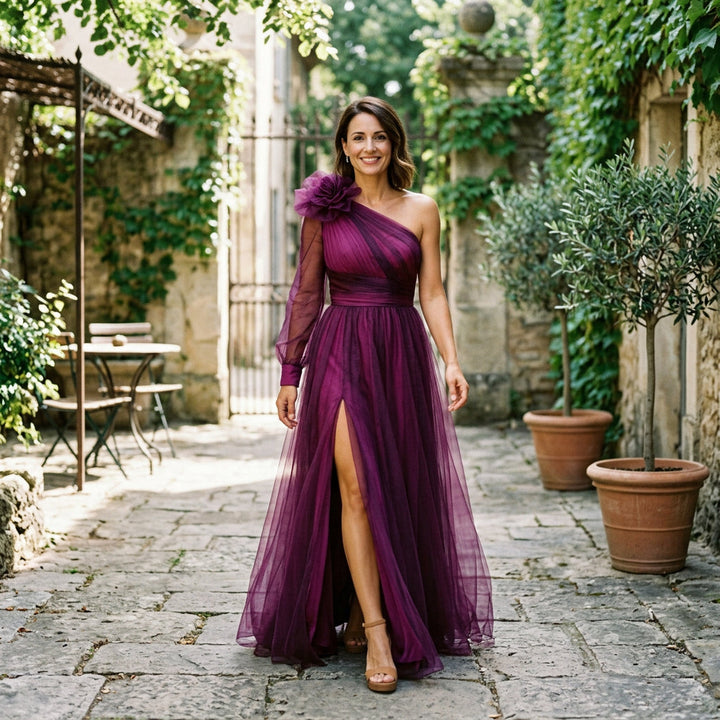 Trendy One-Shoulder Maxi Dress