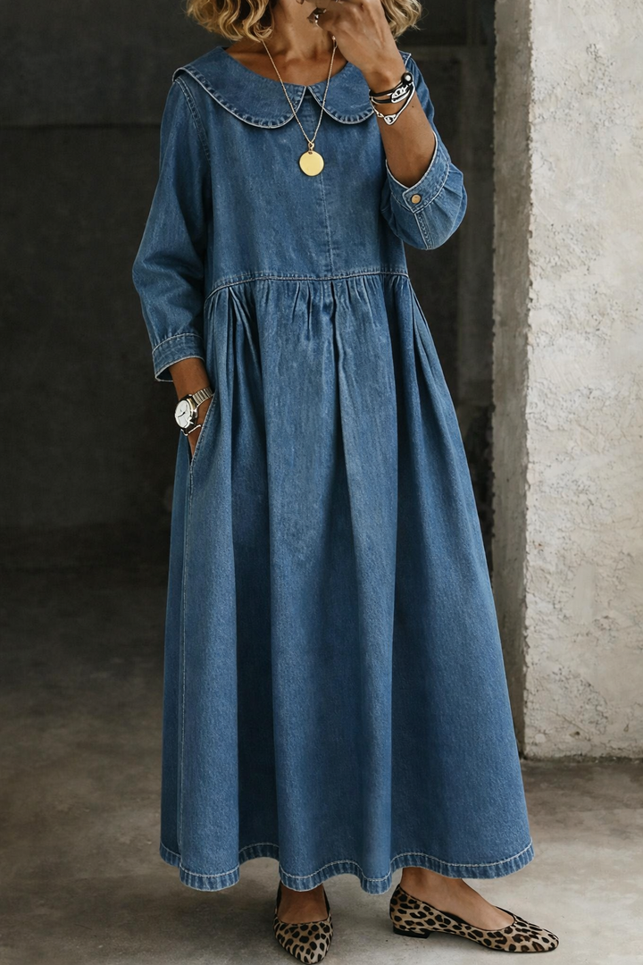Sophie | Peter Pan Collar Denim Dress