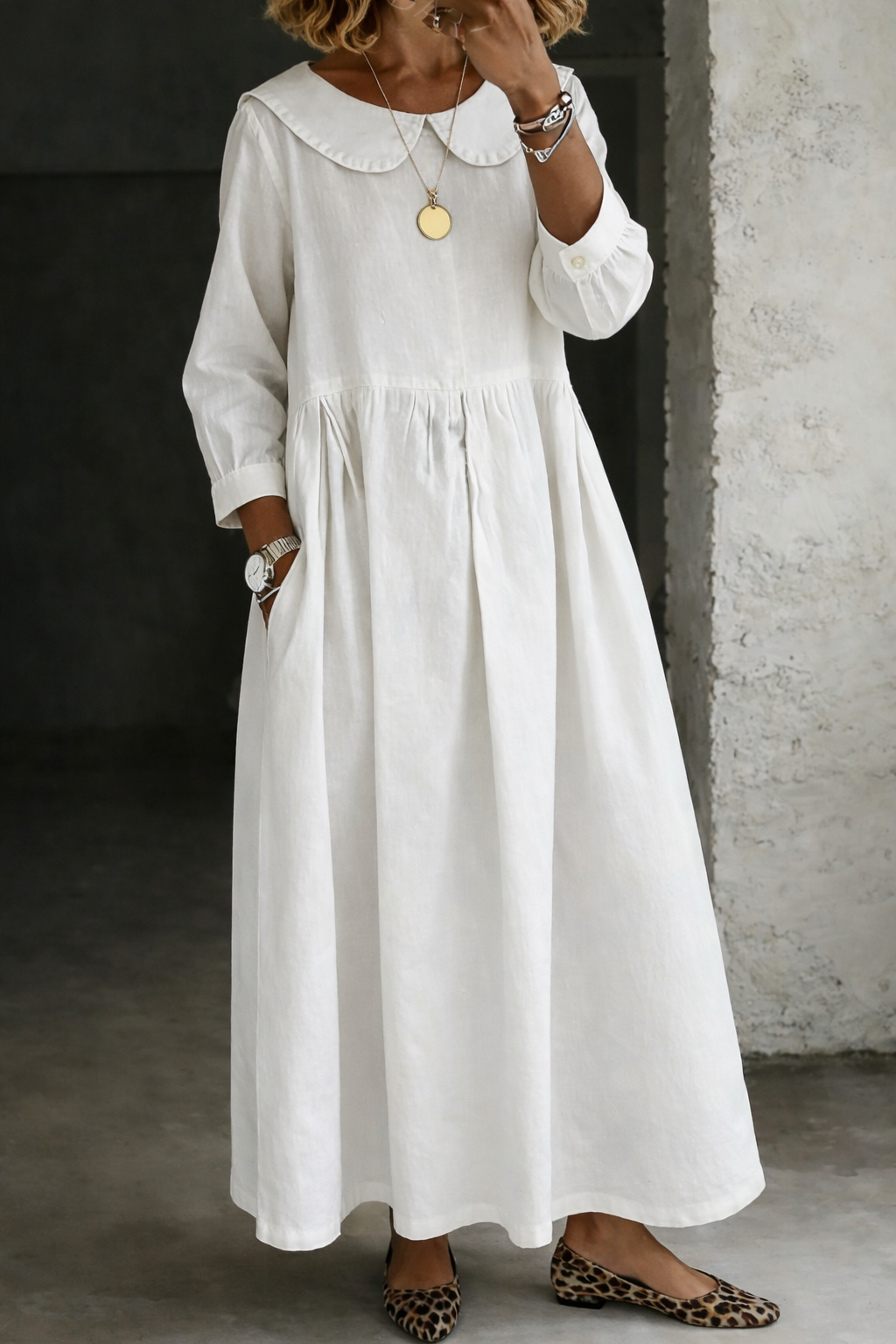 Sophie | Peter Pan Collar Denim Dress