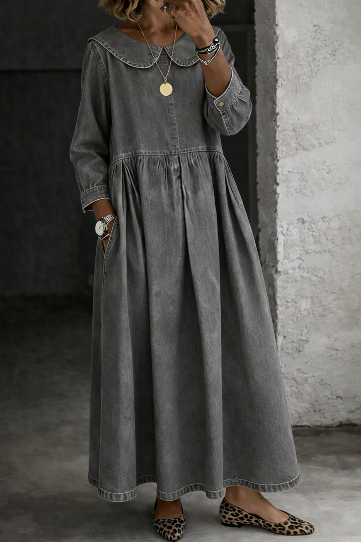 Sophie | Peter Pan Collar Denim Dress