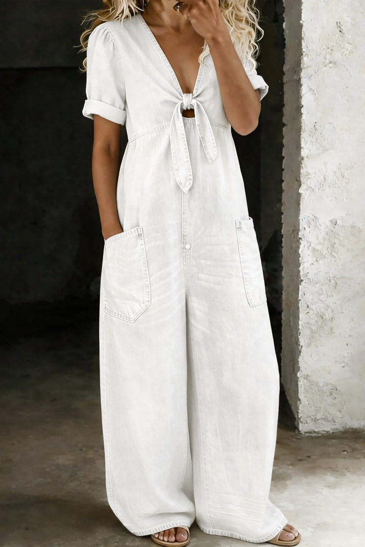 Freya | Short-Sleeve V-Neck Jumpsuit
