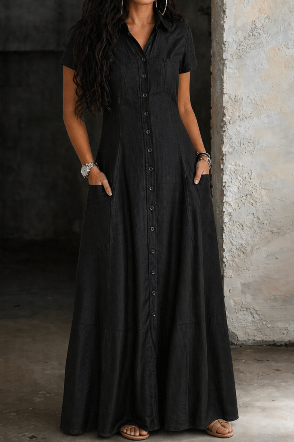 Ruby | Long Denim Dress
