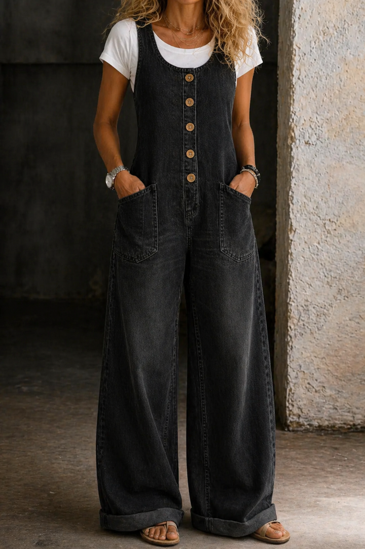 Verity | Vintage Washed Cotton Dungarees