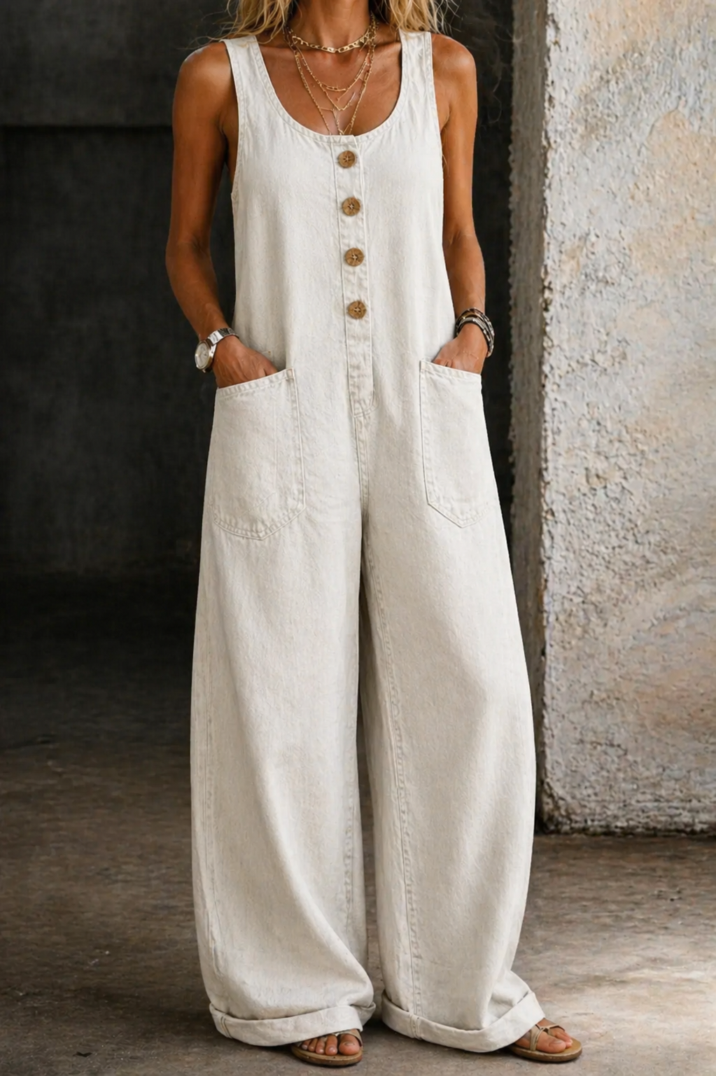 Victoria | Vintage-Wash Denim Dungarees