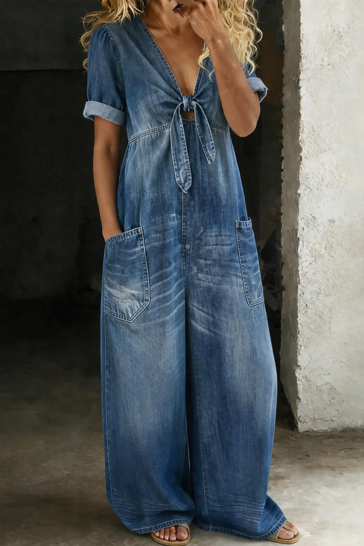 Freya | Short-Sleeve V-Neck Jumpsuit