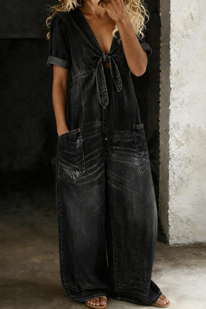 Freya | Short-Sleeve V-Neck Jumpsuit