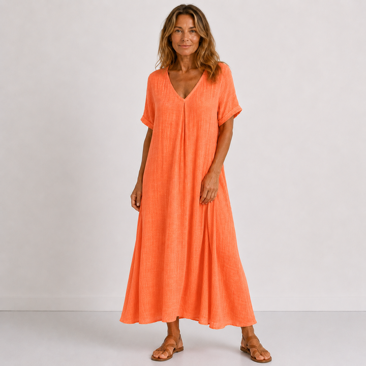 Halter Neck V-Neck Tiered Ruffle Maxi Dress