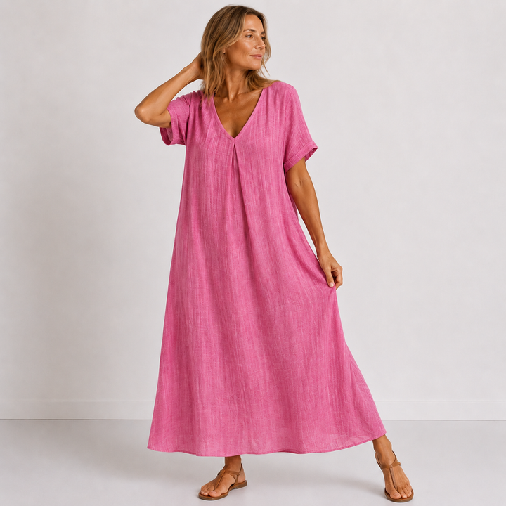 Halter Neck V-Neck Tiered Ruffle Maxi Dress
