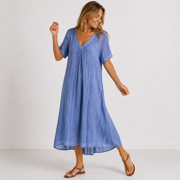 Halter Neck V-Neck Tiered Ruffle Maxi Dress