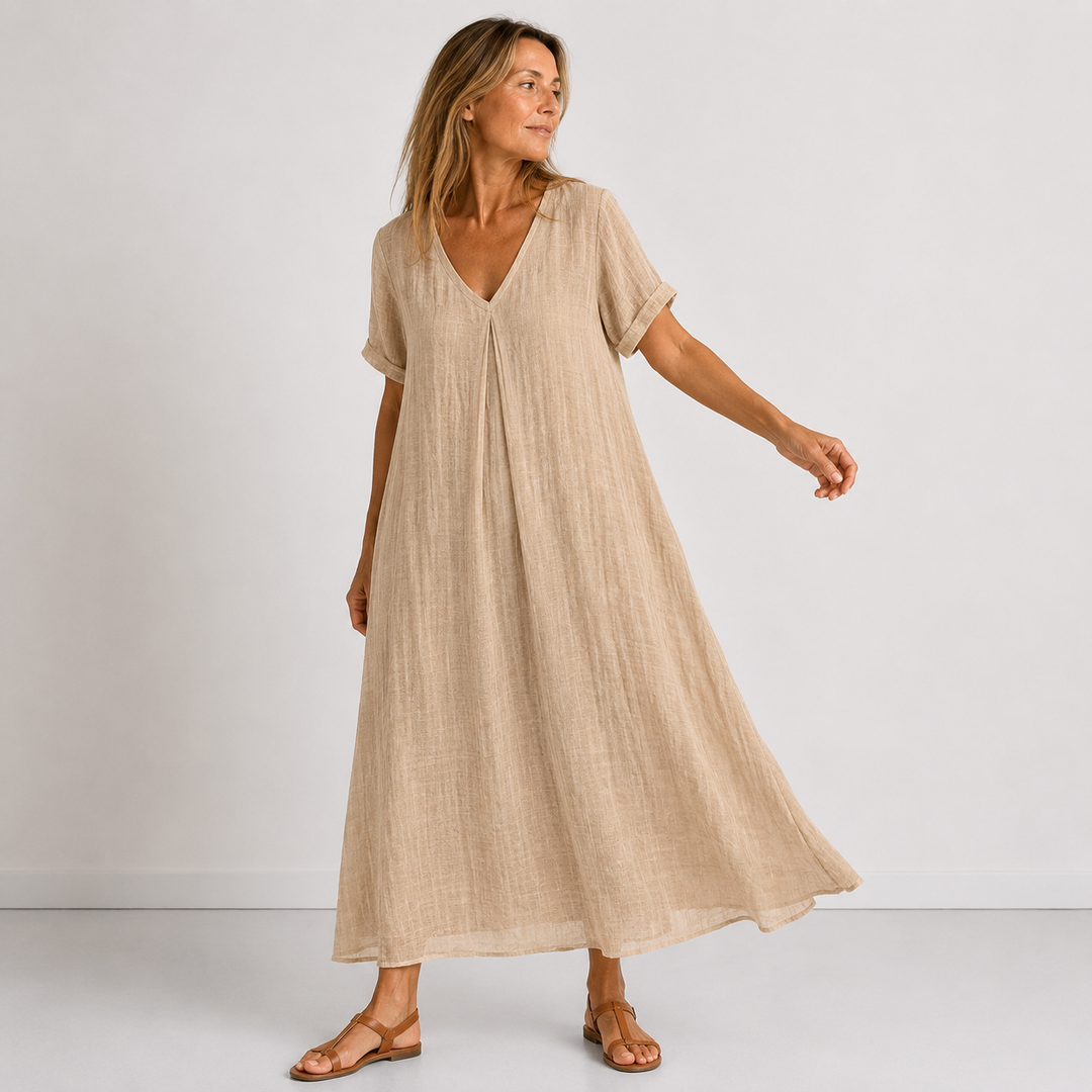 Halter Neck V-Neck Tiered Ruffle Maxi Dress
