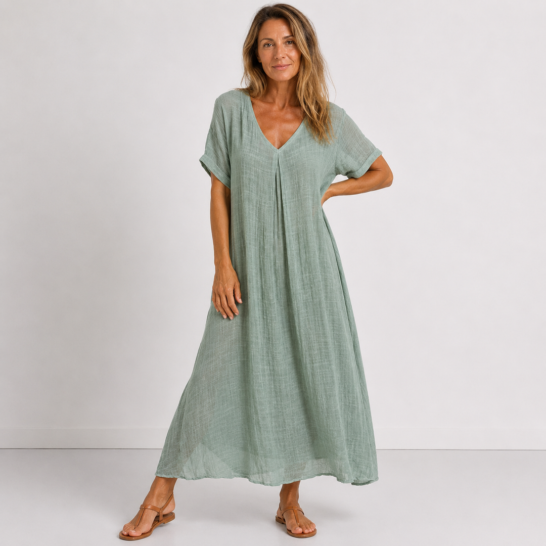 Halter Neck V-Neck Tiered Ruffle Maxi Dress