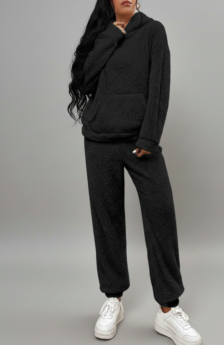Cozy Teddy Style Women's Hoodie and Pants Set