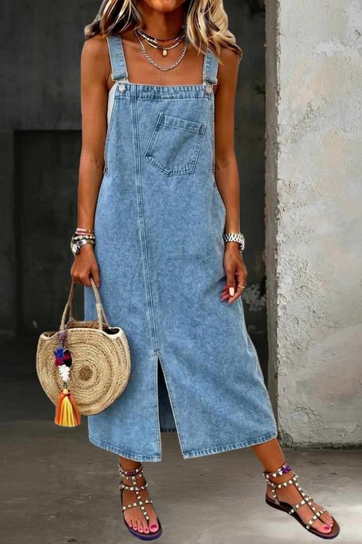 Georgia | Casual Denim Pinafore Dress