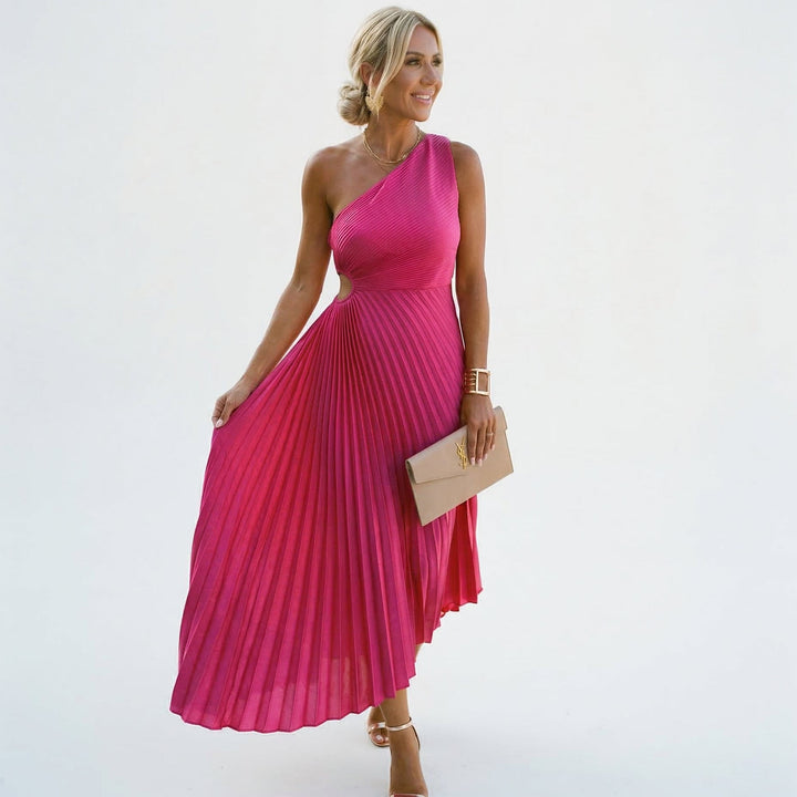 One-Shoulder Wedding Guest Maxi Dress
