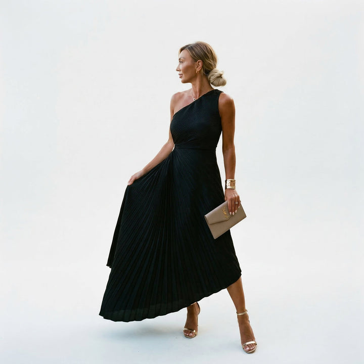 One-Shoulder Wedding Guest Maxi Dress