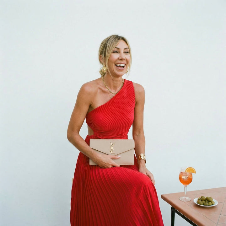 One-Shoulder Wedding Guest Maxi Dress