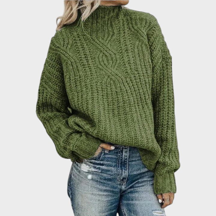 Elene | Chunky Knit High Neck Sweater