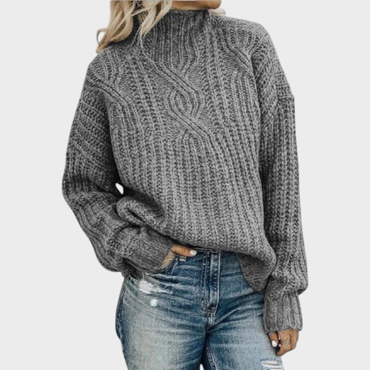 Elene | Chunky Knit High Neck Sweater