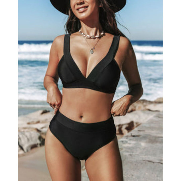 Clara - High-waisted Plain Swimsuit