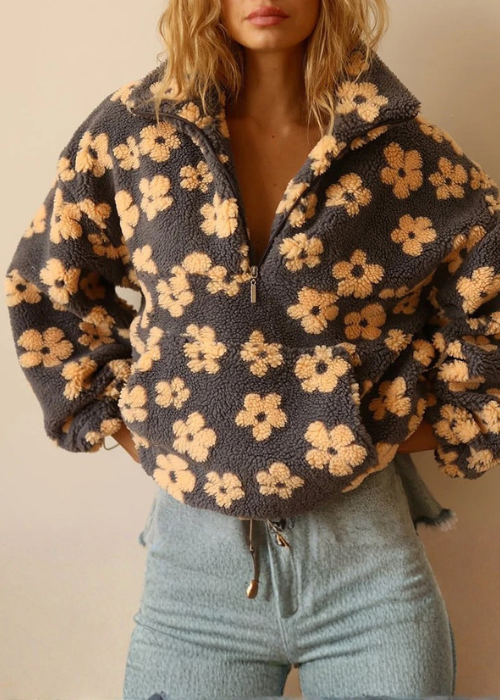 Lucia - Warm Jersey with Flowers