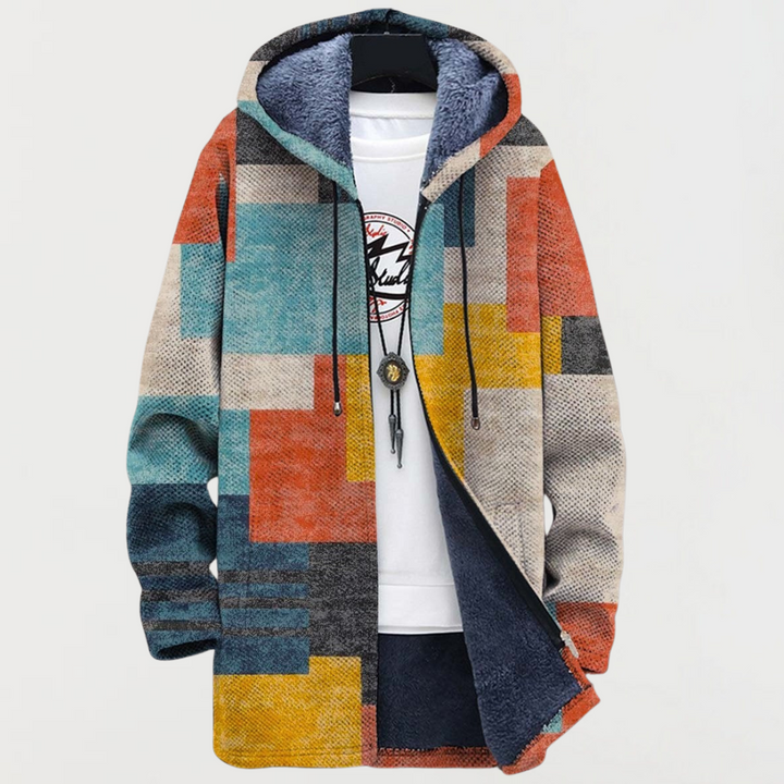 Blair | Coat with Geometric Colour Blocks