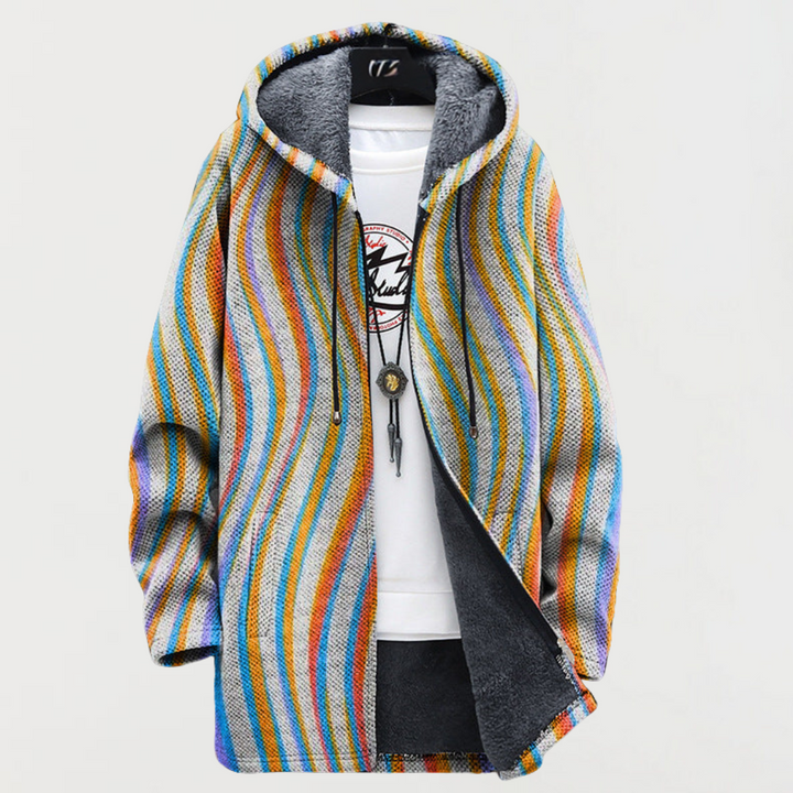 Frankie | Coat with Wavy Stripes