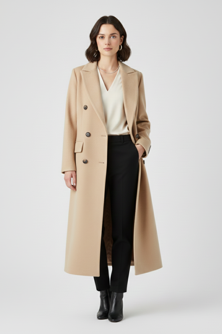 Clementine | Timeless Trenchcoat with Lapel Collar and Button Fastening