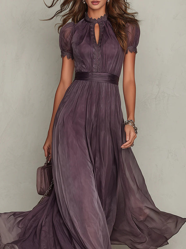 Purple Chiffon Maxi Dress – Flowing Evening Style