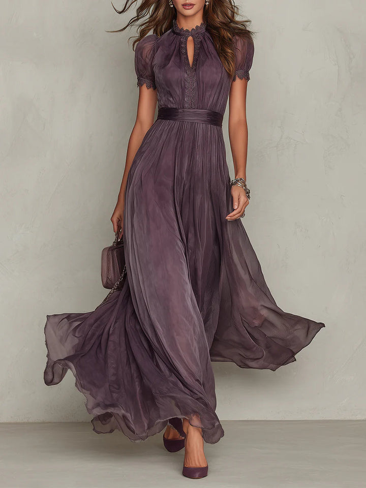 Purple Chiffon Maxi Dress – Flowing Evening Style