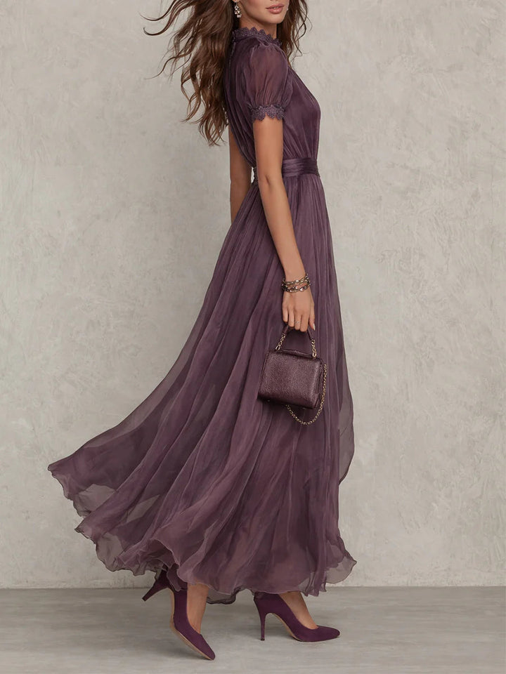 Purple Chiffon Maxi Dress – Flowing Evening Style