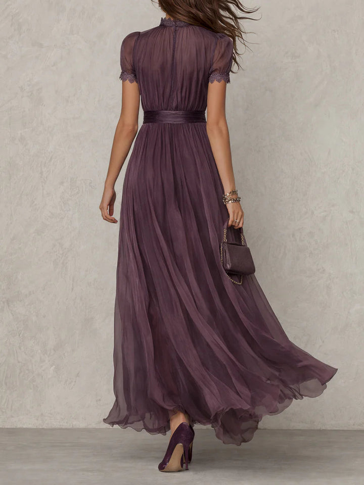 Purple Chiffon Maxi Dress – Flowing Evening Style