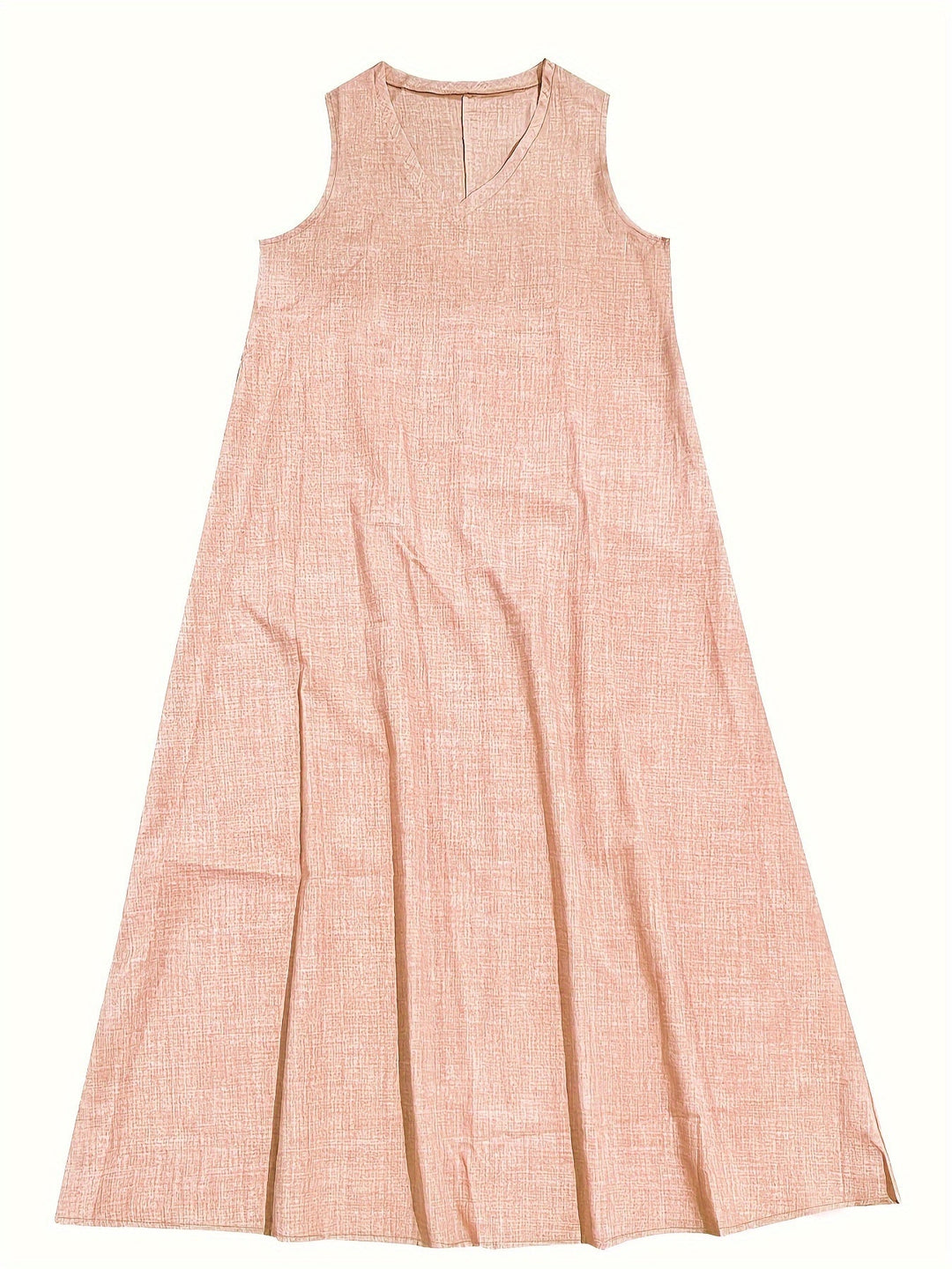V-Neck Sleeveless Drapey A-Line Casual Maxi Dress