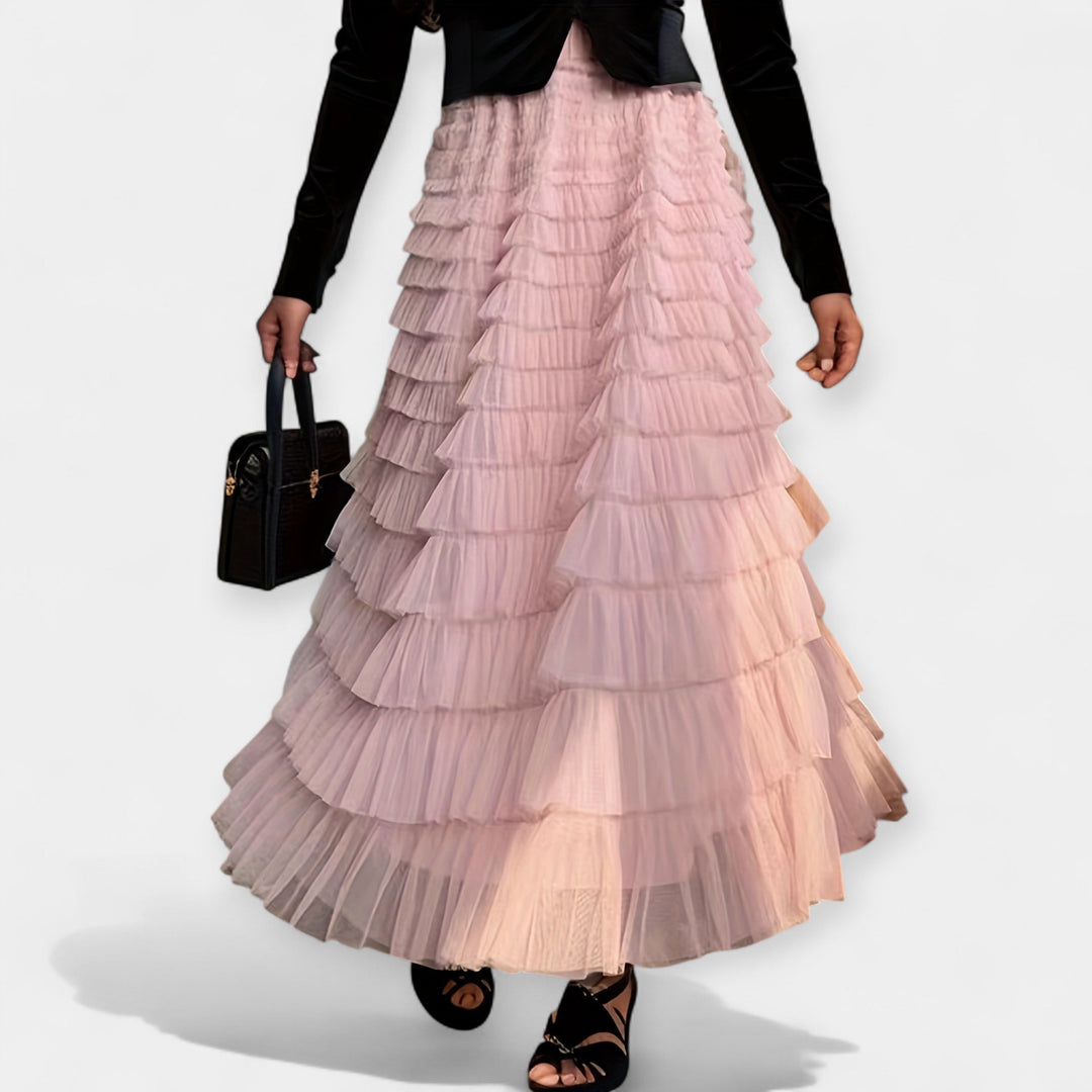 Elegant Tulle Detail Skirt