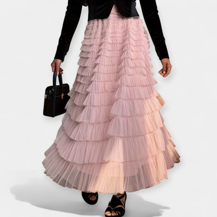 Elegant Tulle Detail Skirt